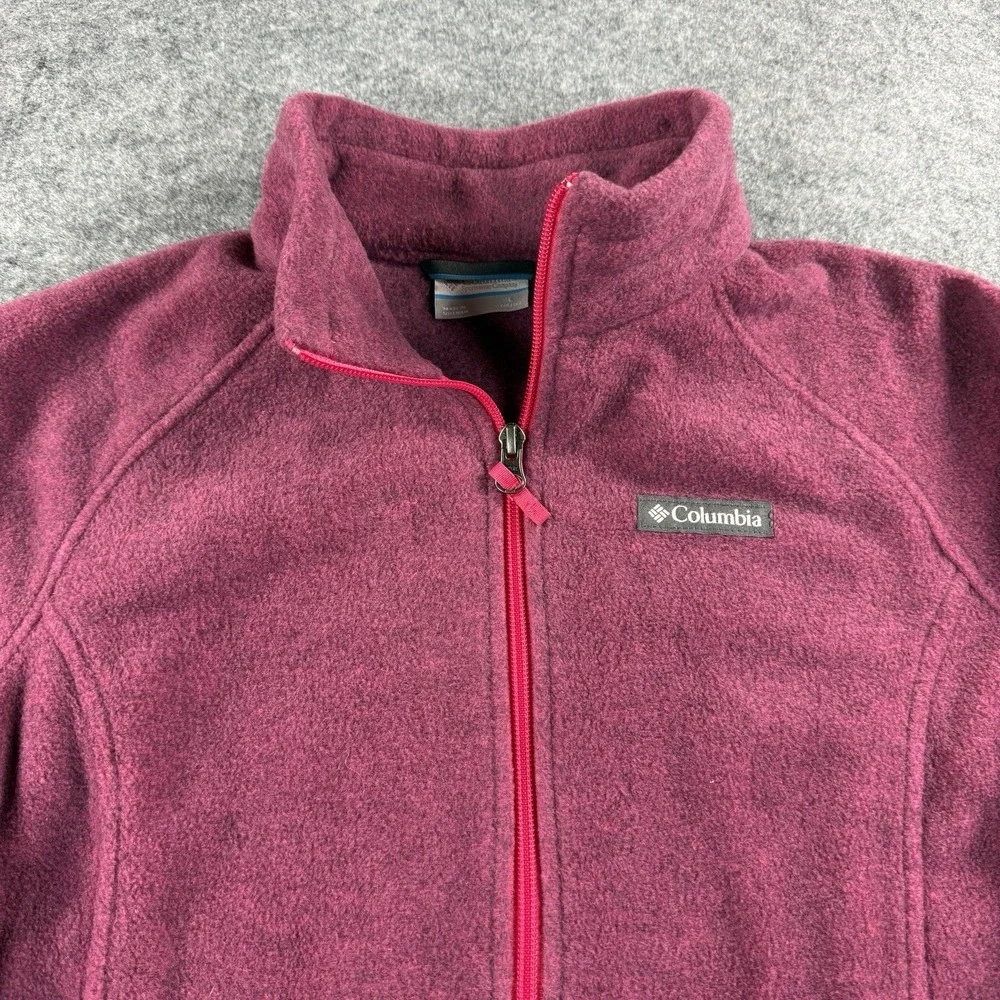 Columbia Full Zip Jacket Coat Girls‎ Youth Large Fuchsia Pink Fleece Comfort